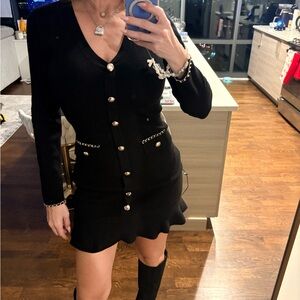 River Island Black Button-Down Dress